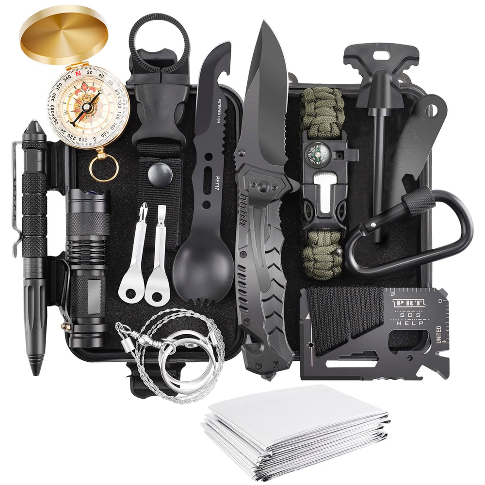 AONELAS survival kit 17in1 waterproof case keeps essentials organized during outdoor adventures