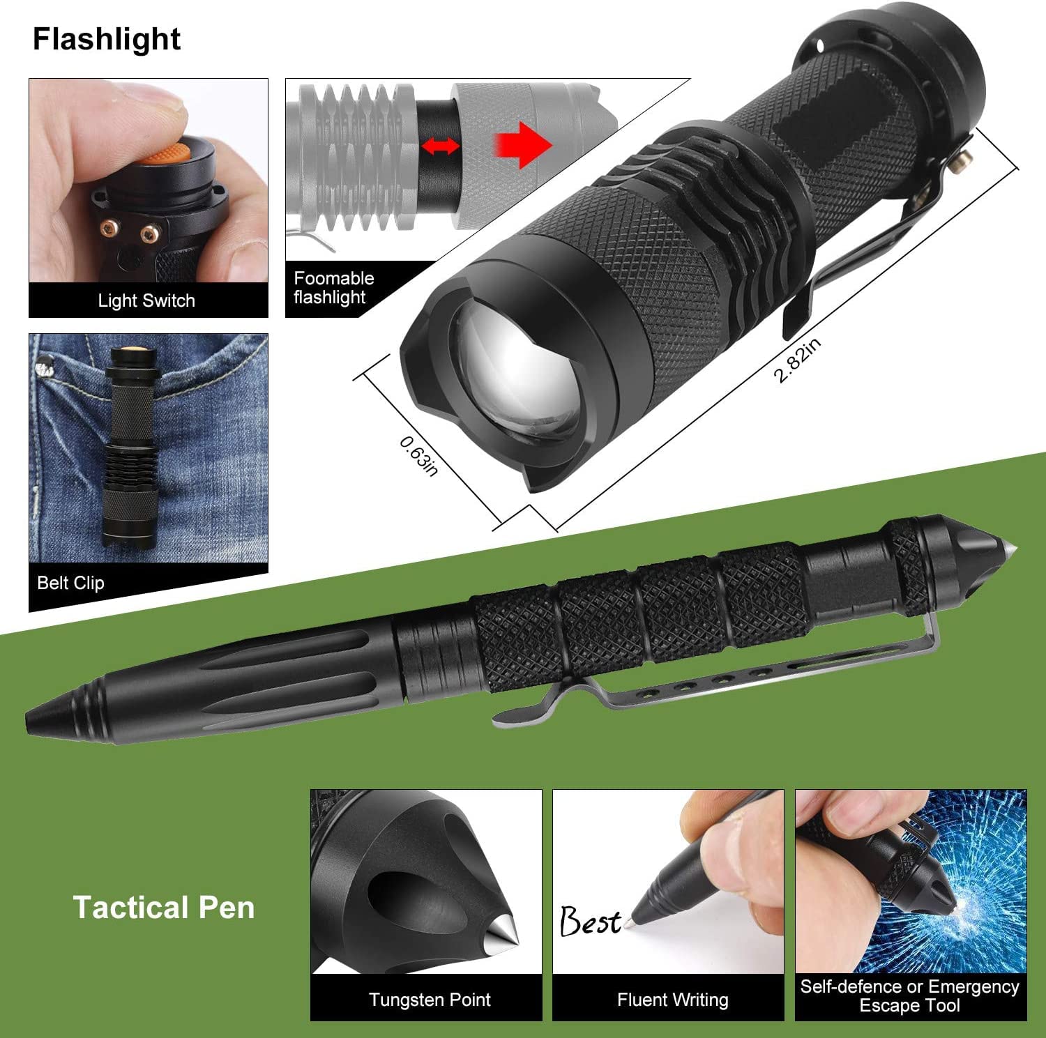 AONELAS tactical flashlight illuminates campsites and emergency moments