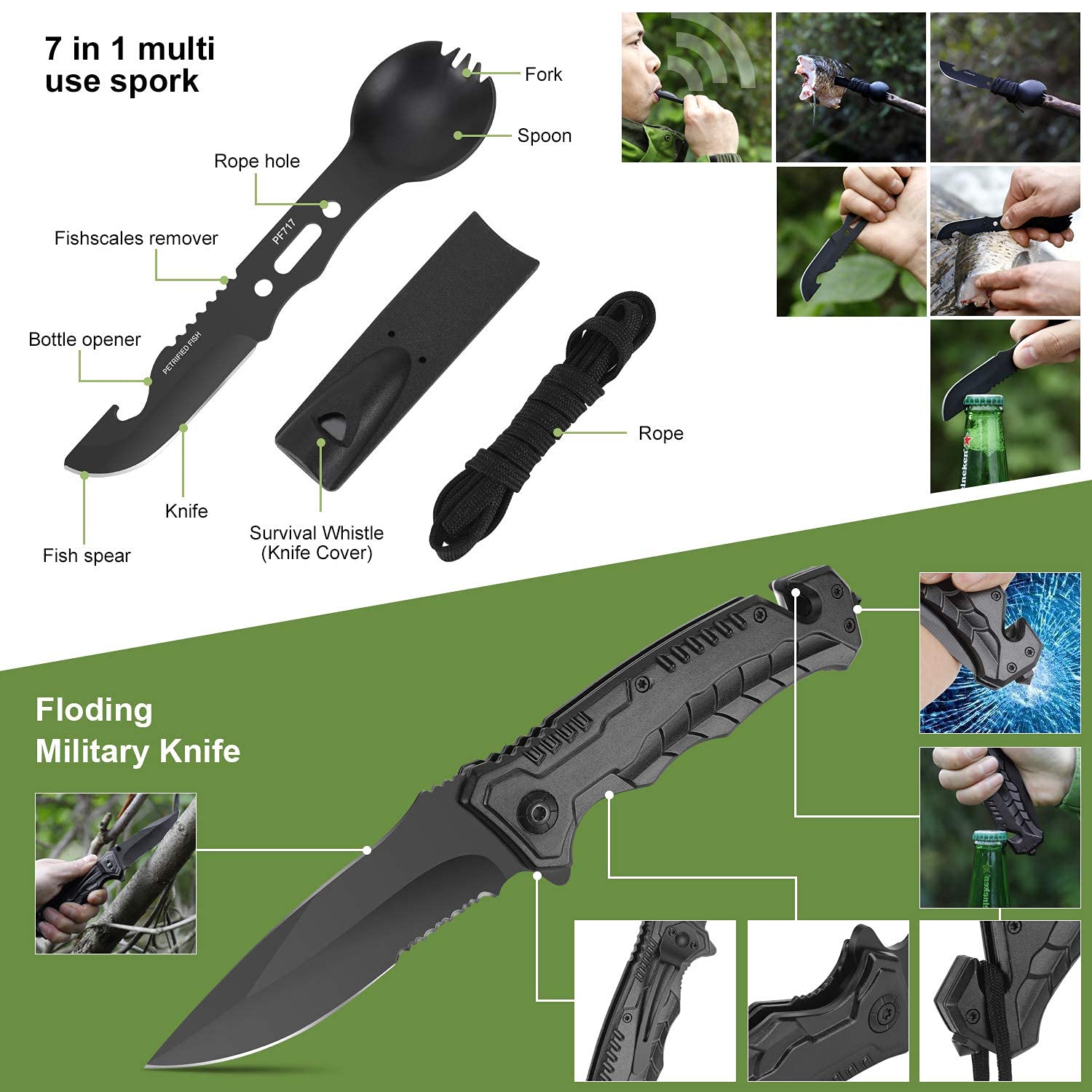 AONELAS tactical folding knife for camping tasks and reliability