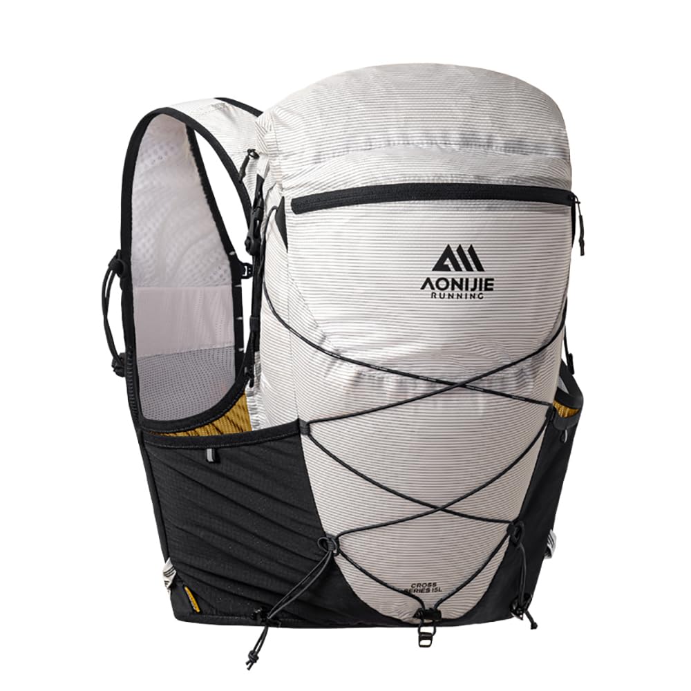 AONIJIE 15L hydration backpack front view in black, lightweight for daily runs