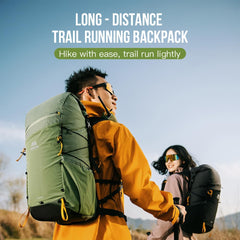 AONIJIE 30L backpack side view in white, easy access for quick setups on trails.