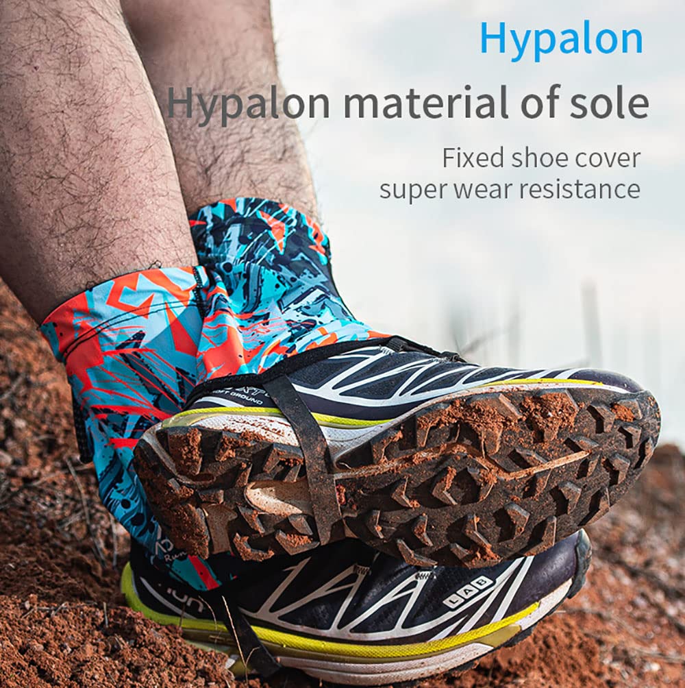 AONIJIE gaiters in use protect shoes from mud and sand on a trail.