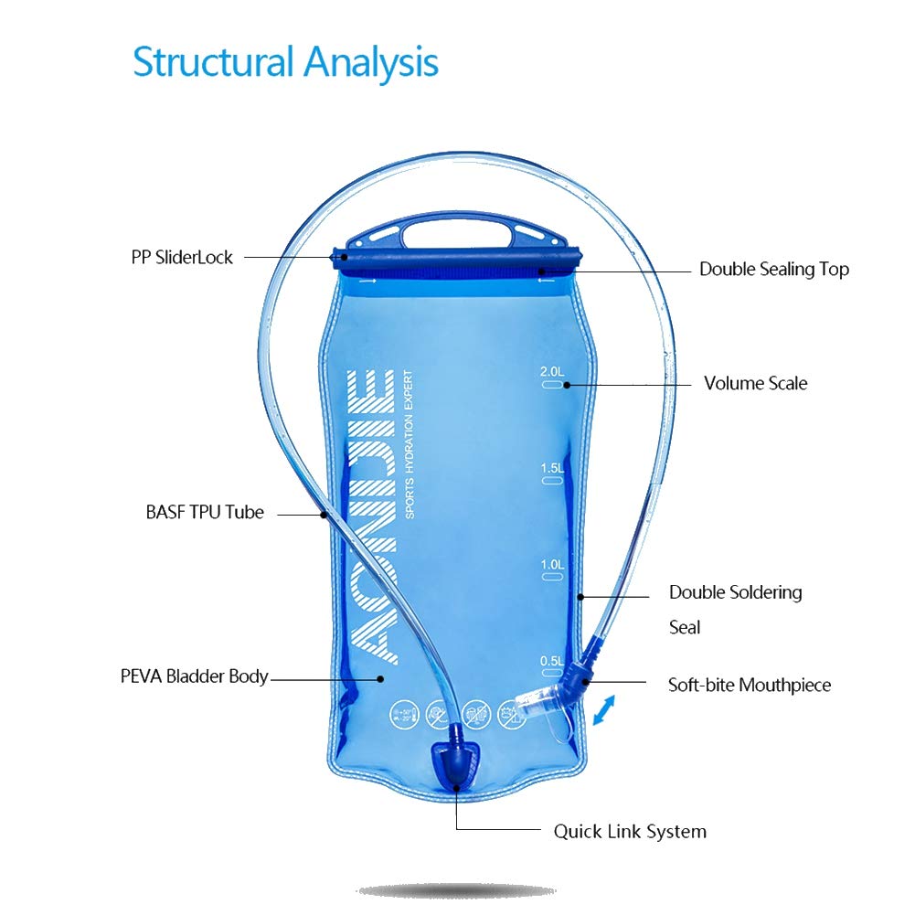 AONIJIE hydration bladder PEVA material tasteless and non toxic for outdoor use
