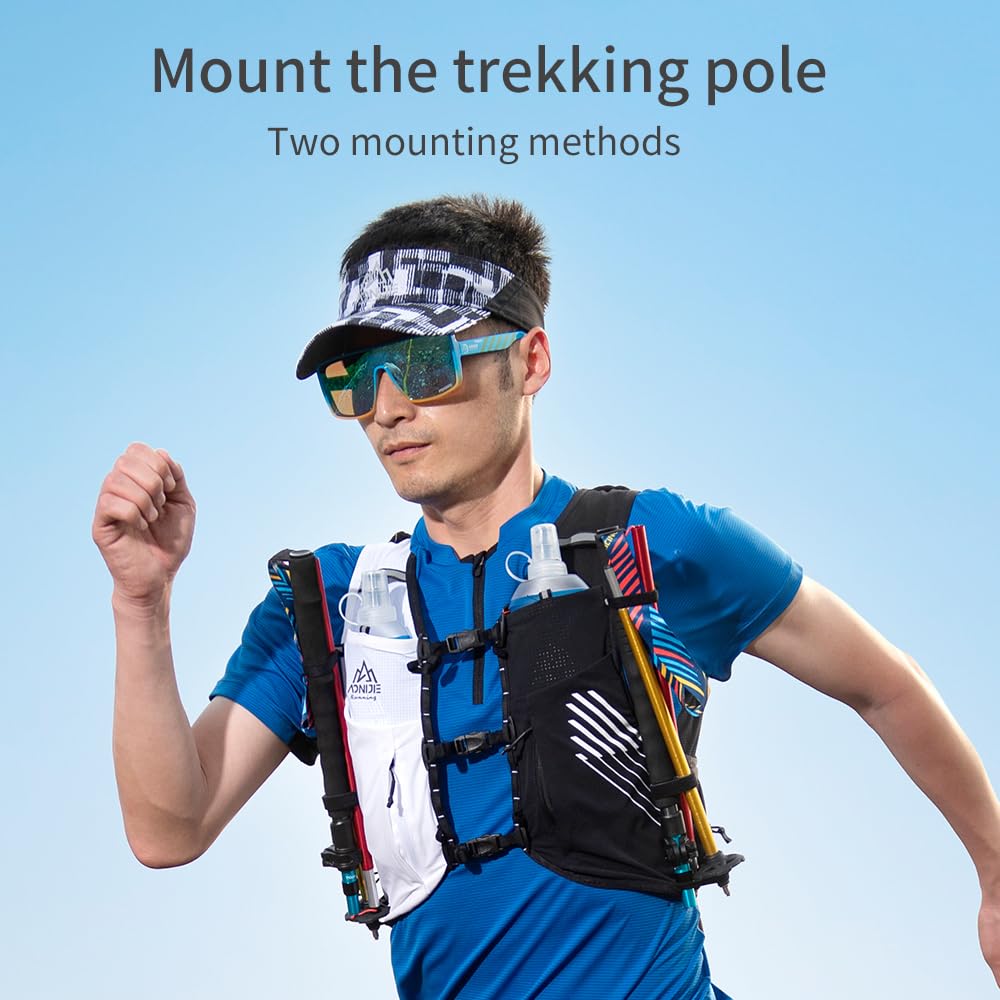 AONIJIE hydration vest front pocket stores a 6.8 inch phone securely for quick access