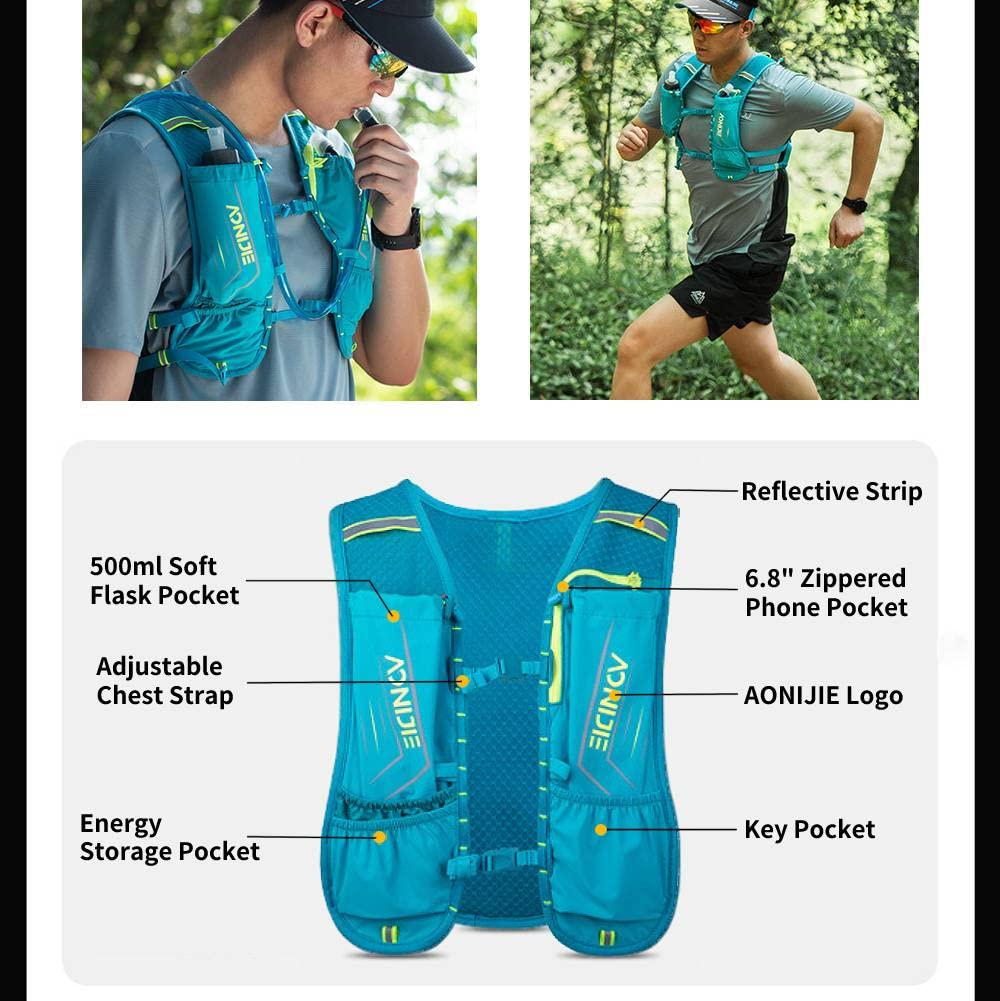AONIJIE vest with 6.8-inch phone pocket for quick access.