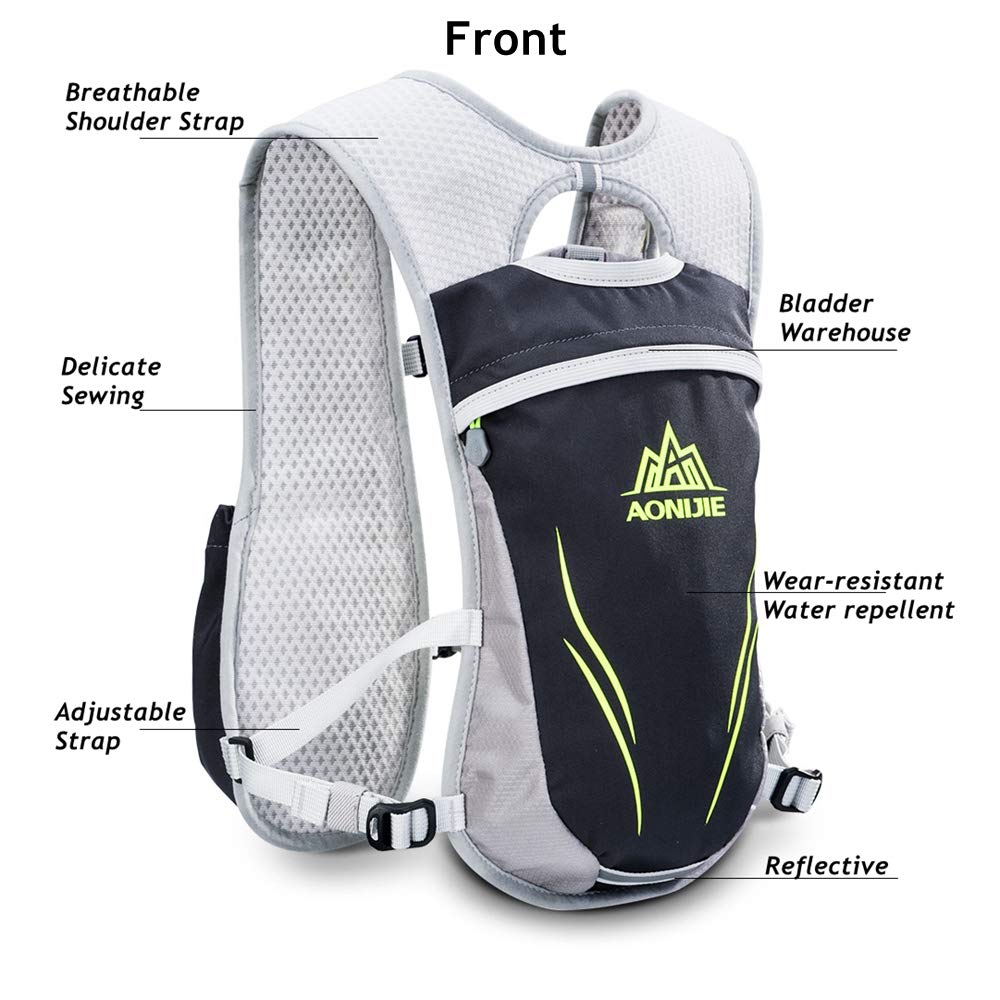 AONIJIE hydration vest bladder compartment shows organized hydration during activity.