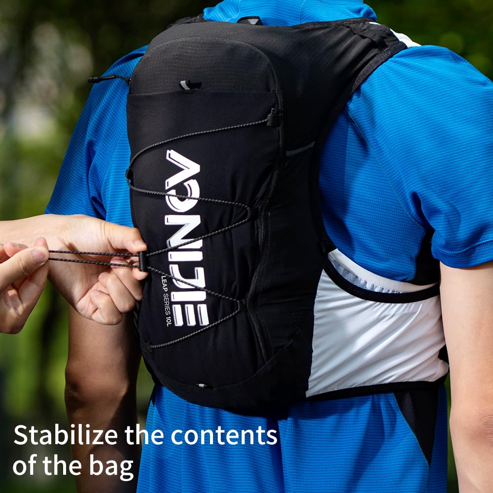 Reflective strips on the vest improve visibility in low light during outdoor activities