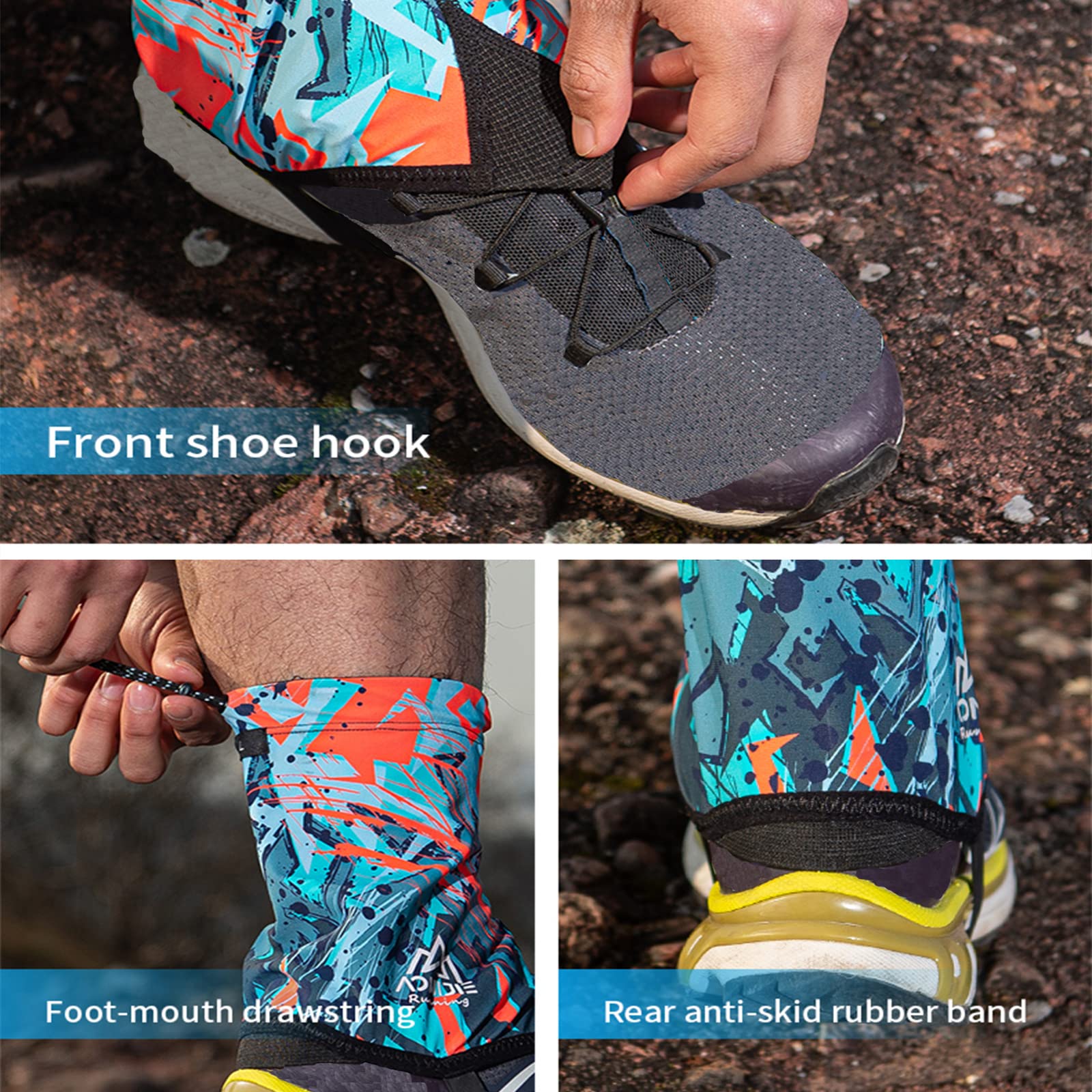 AONIJIE gaiters offer UV-protective fabric for sunny trails.