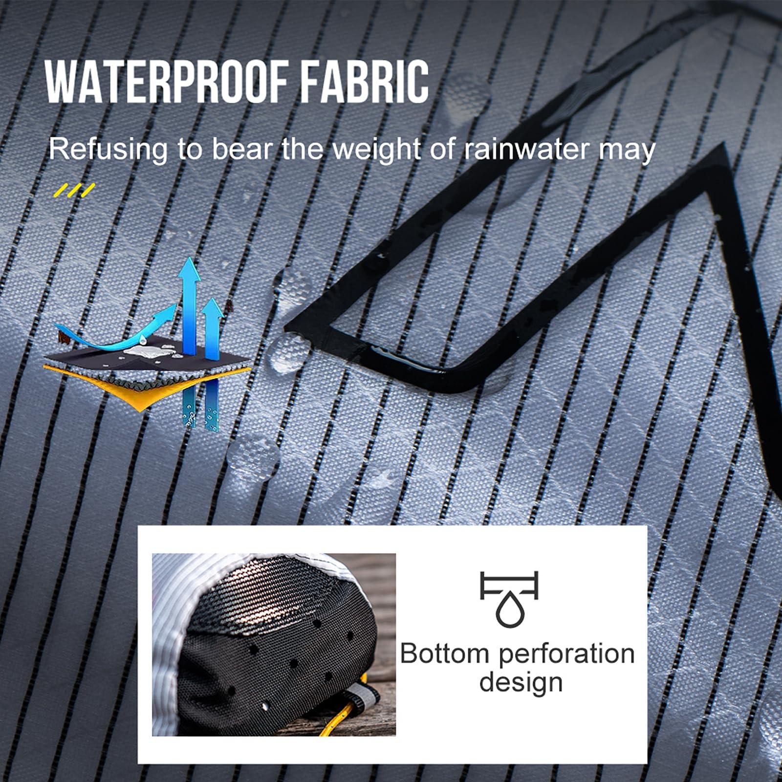 AONIJIE pole pouch features perforated base ventilation to drain moisture.