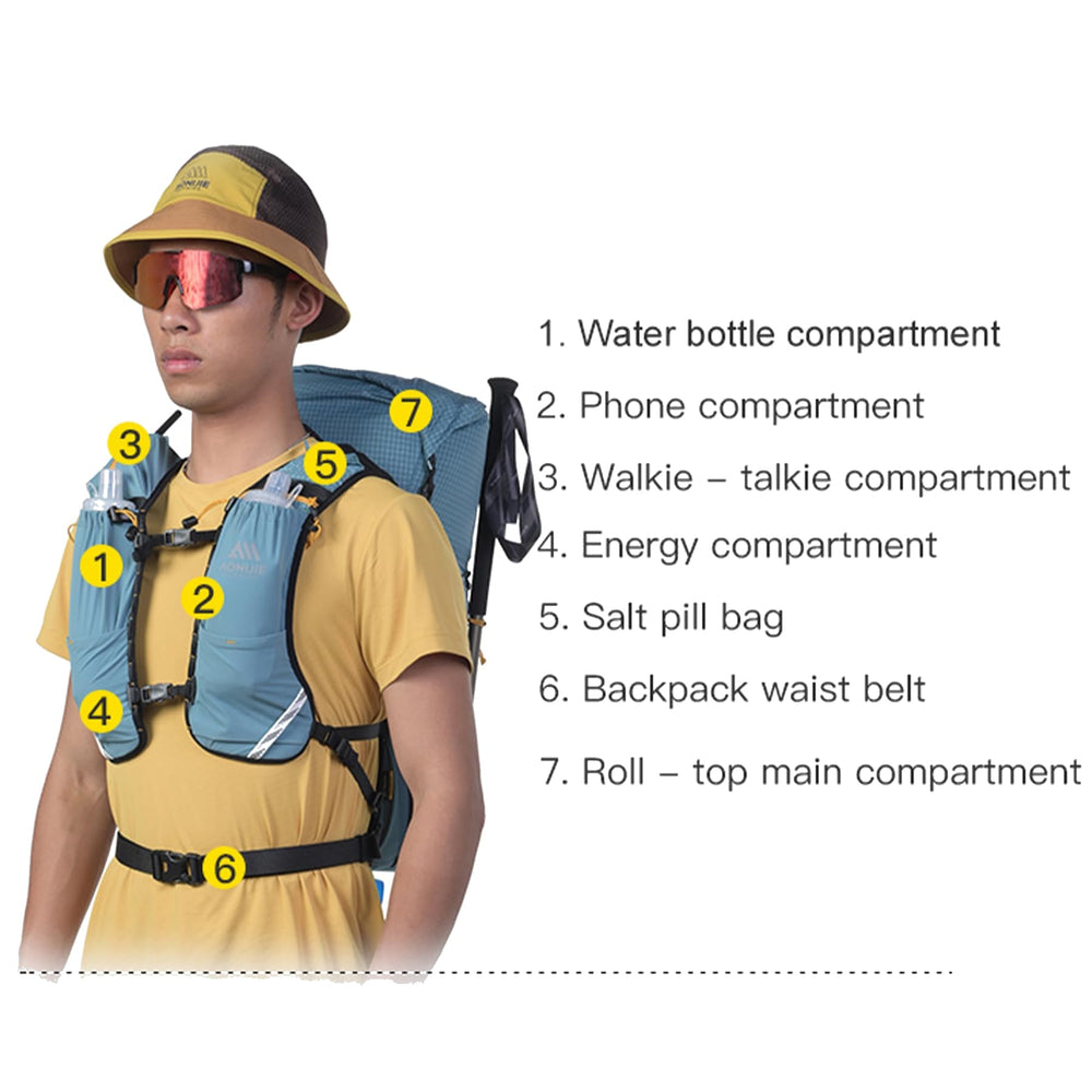 AONIJIE survival whistle included for emergency signaling.