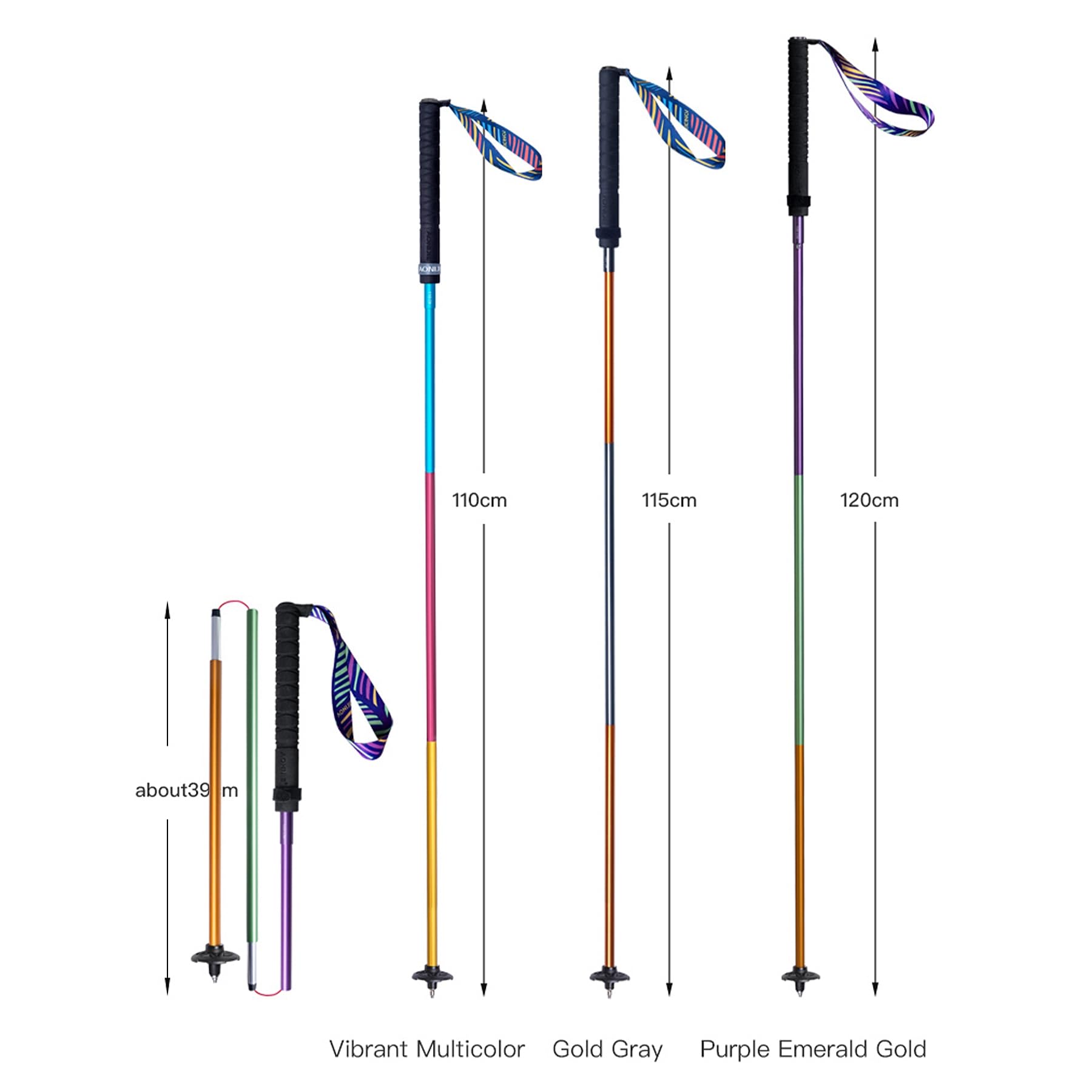 AONIJIE quick lock mechanism secures poles with simple lift and click.
