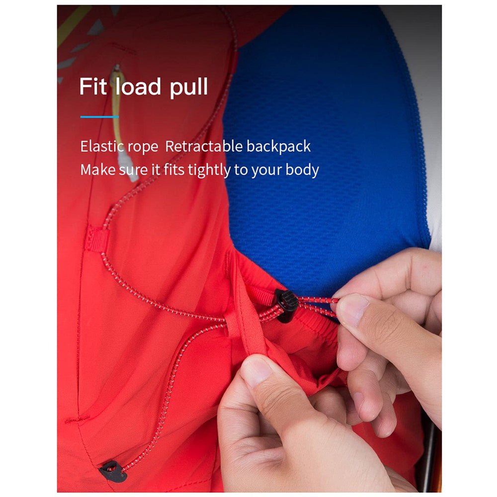 AONIJIE 12L blue trail running backpack elastic tightening for secure fit