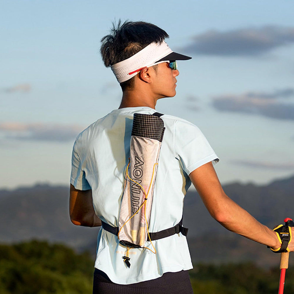 AONIJIE trekking pole pouch with fast-access strap helps you reach poles quickly.