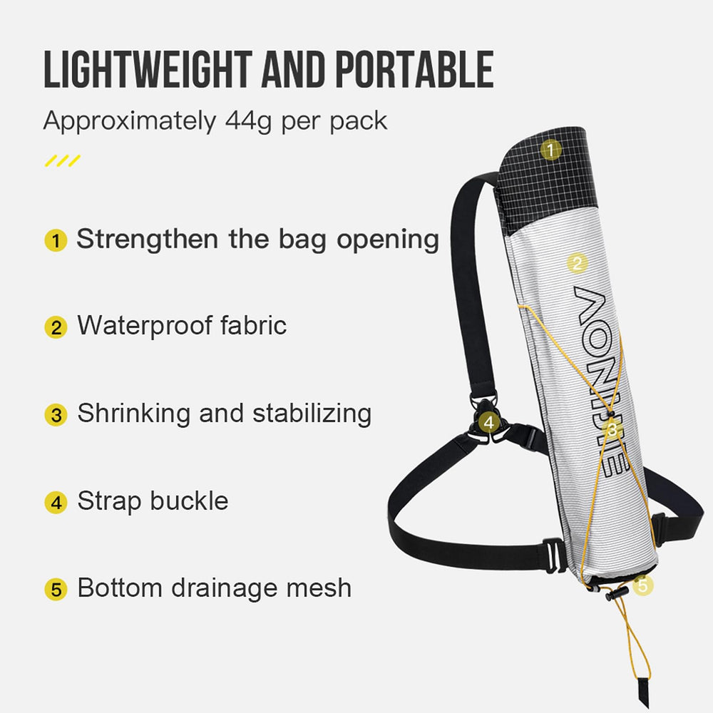 AONIJIE waterproof pouch suits most collapsible trekking poles for reliable storage.