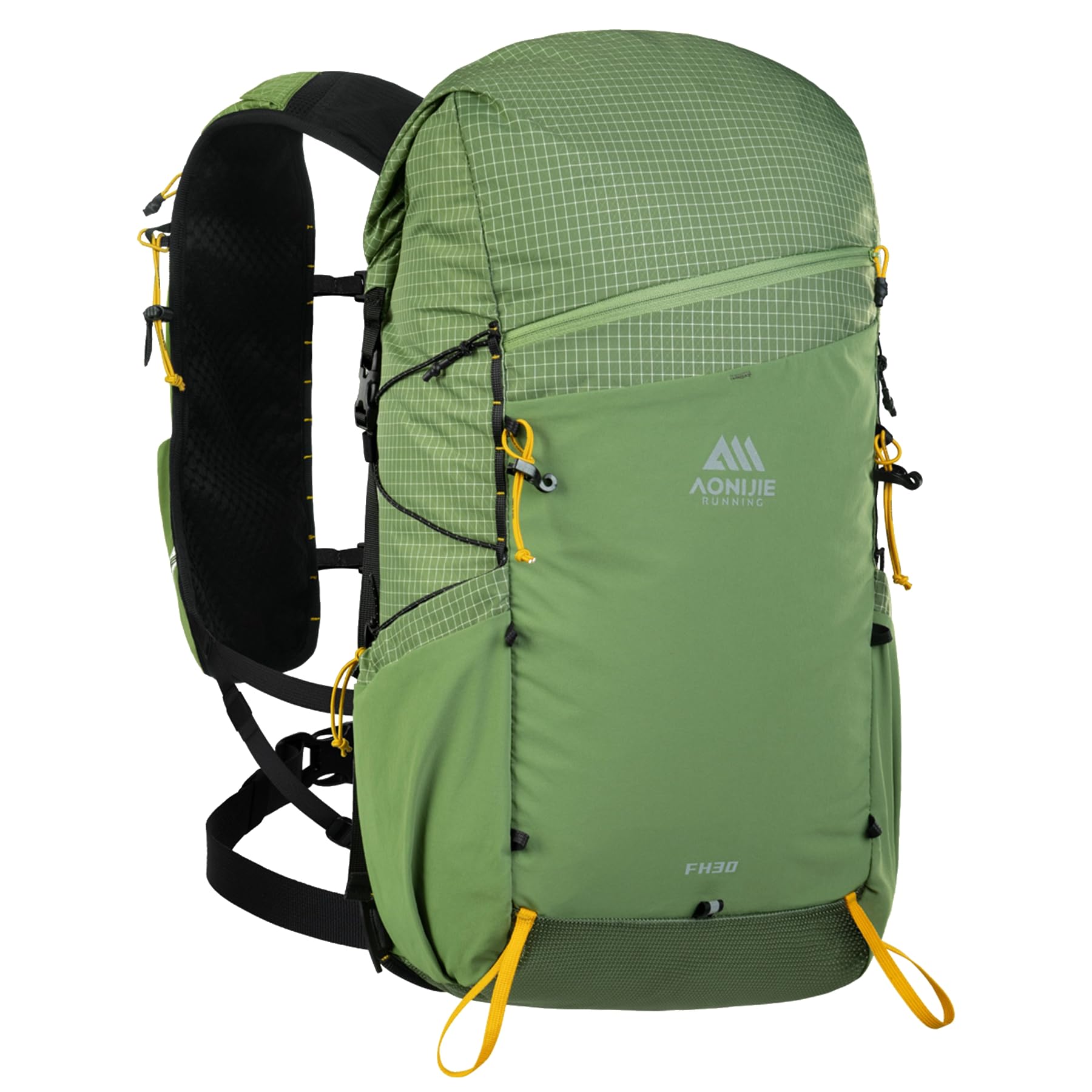 AONIJIE 30L hydration backpack front view showing roomy main compartment for outdoor essentials