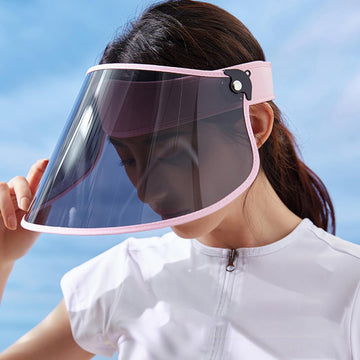 AOOOWER colorful lens sun visor hat, side view ideal for outdoor shading.