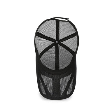 aoozleny black cap top view showing breathable fabric