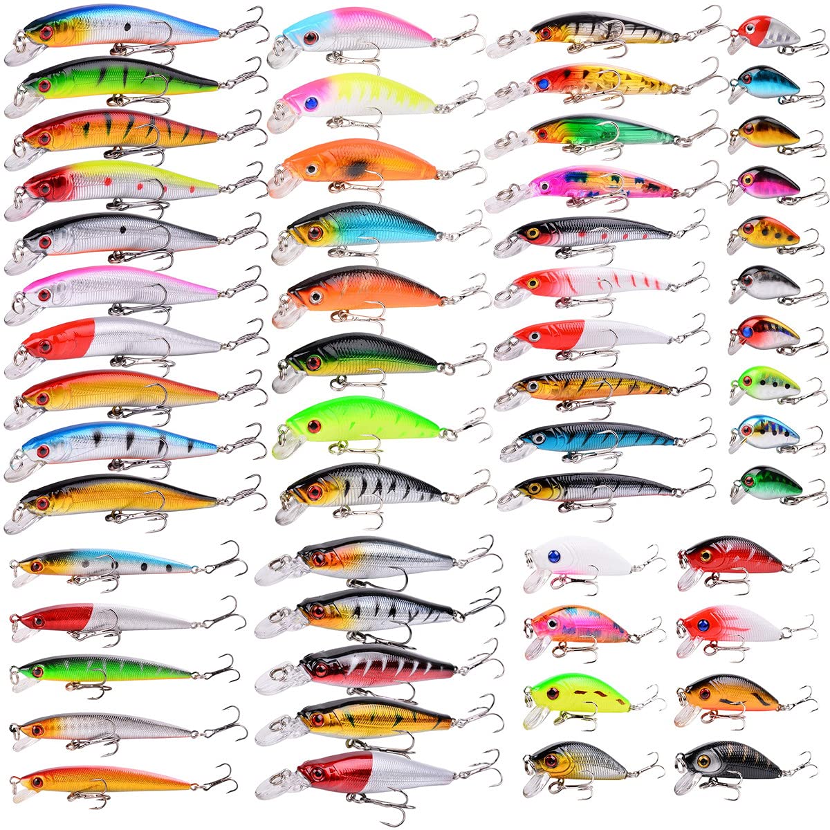 Aorace 56pcs fishing lures set — versatile kit for freshwater and saltwater fishing.