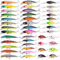 Aorace 56-piece lure kit topwater action for bass and versatility
