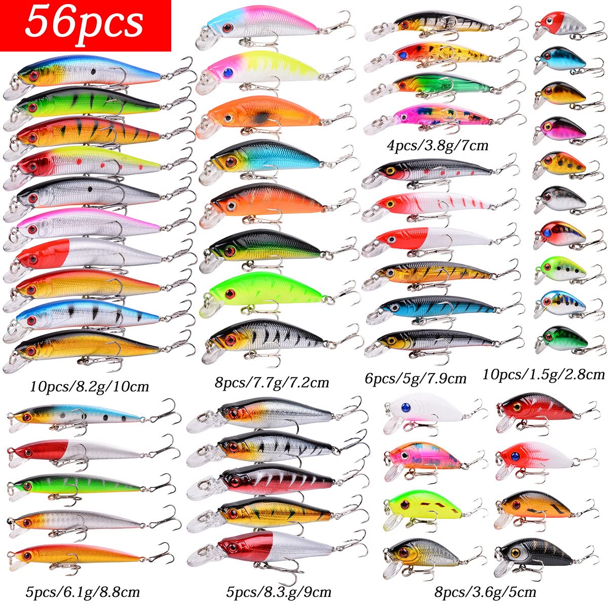 Aorace swimbait life-like 3D eyes — lifelike action attracts bass and trout.