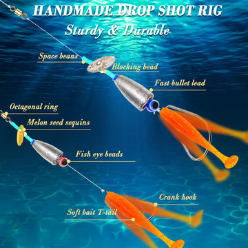 Spinner blade, bait and line assembled on the Texas rig
