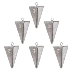 Aosethrfrt 6pcs 3oz pyramid fishing weights kit – front view