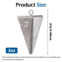 Pyramid design fishing weights sinking quickly in water