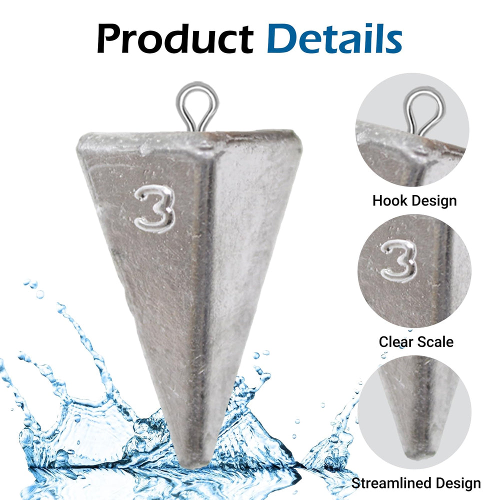 Lead fishing weights for surf and saltwater fishing