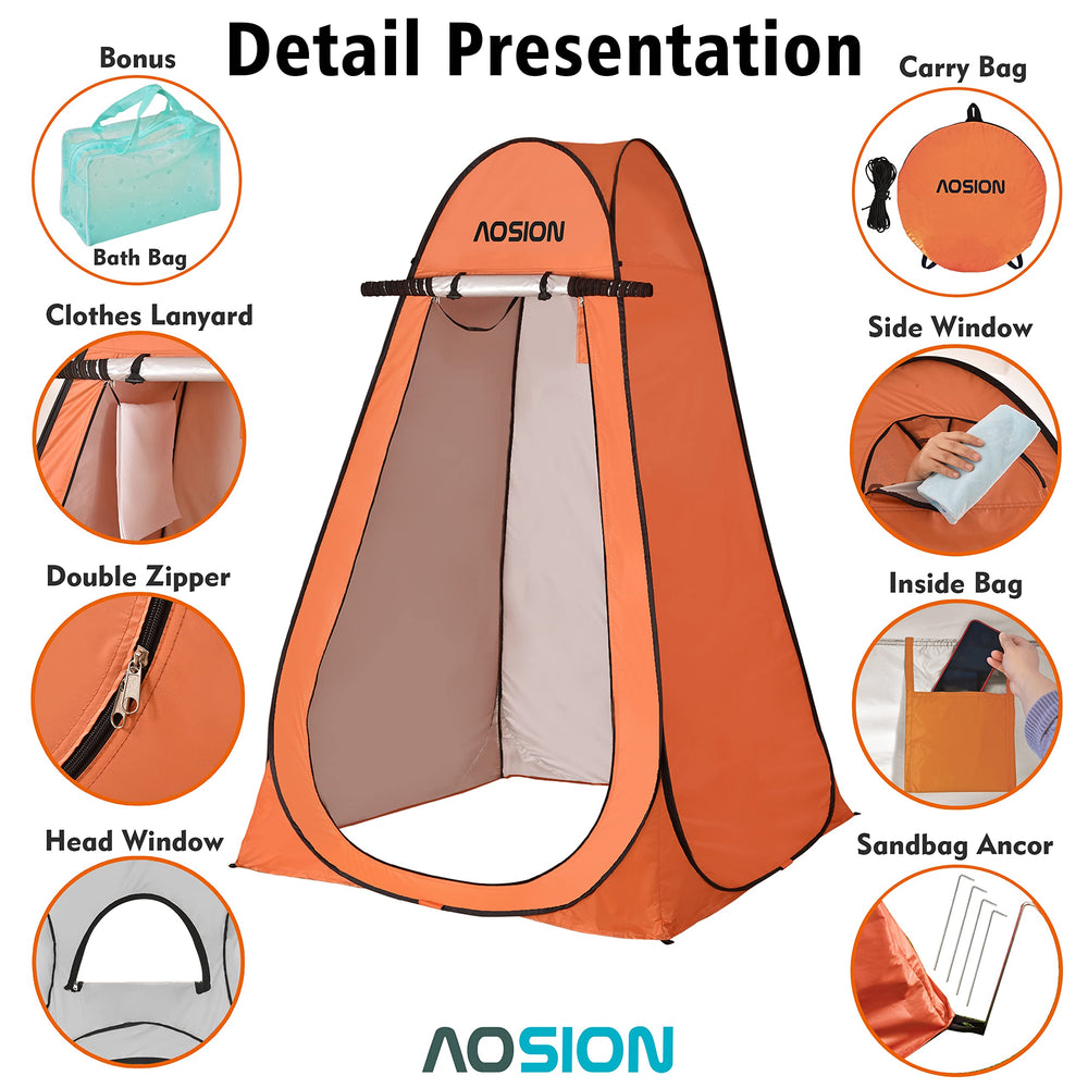 AOSION multifunction outdoor changing room is versatile for camping and beach trips.