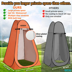 AOSION pop-up changing tent setup demonstrates quick privacy shelter deployment outdoors.