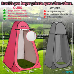 AOSION privacy shower tent pop-up setup enables quick, tool-free changes at the campsite.