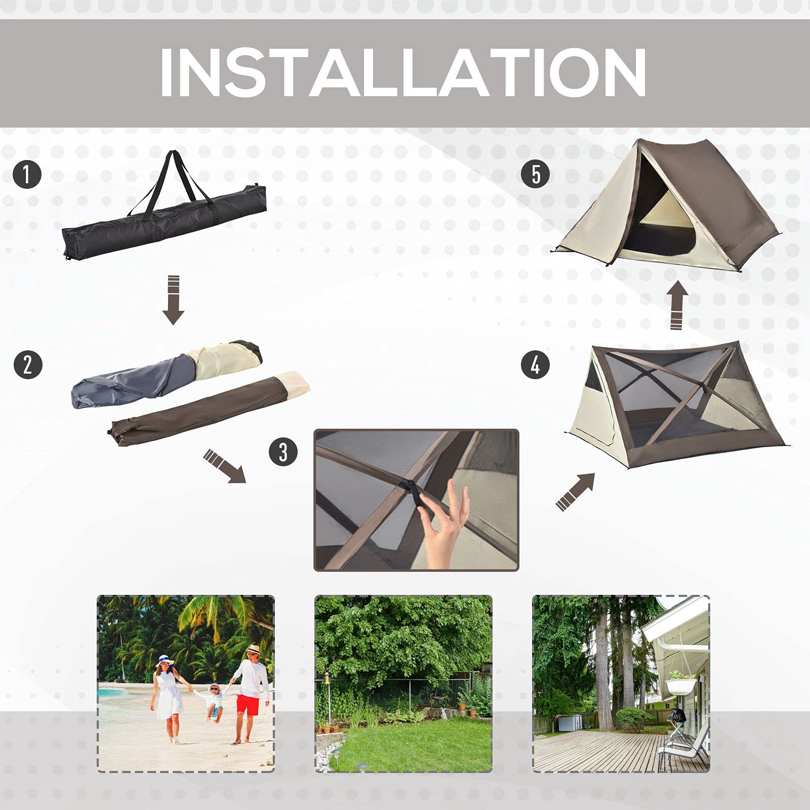 Aosom Outsunny tent with mesh walls for airflow and starry views