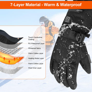 Aotomee heated gloves with three temperature levels for customizable comfort.