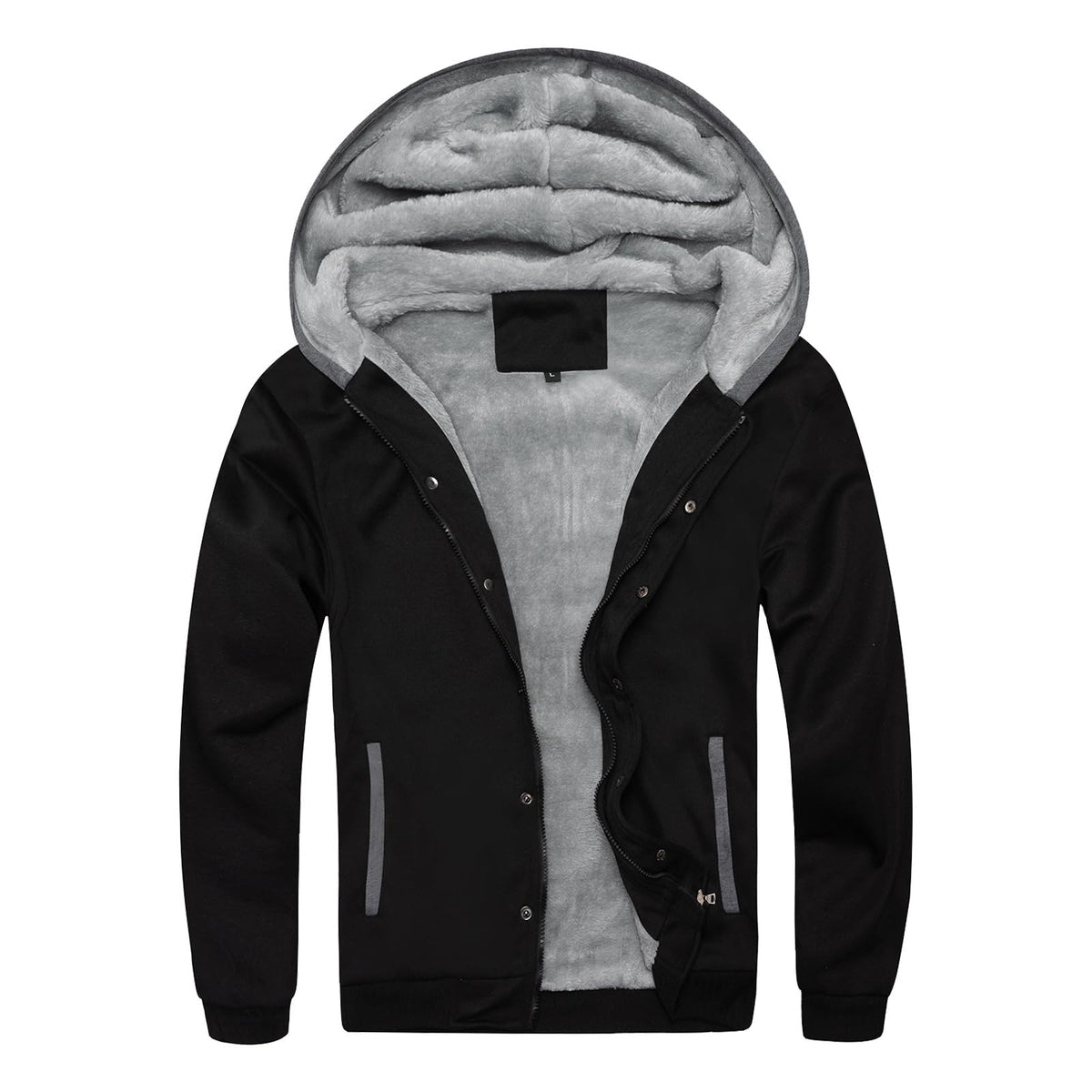 AOTORR men's fleece-lined hoodie front view shows warm outerwear for cold commutes.