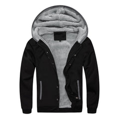 AOTORR men's fleece-lined hoodie front view shows warm outerwear for cold commutes.