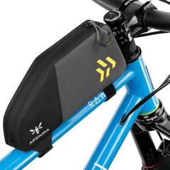 Apidura Top Tube Pack waterproof zipper protects contents during rain.