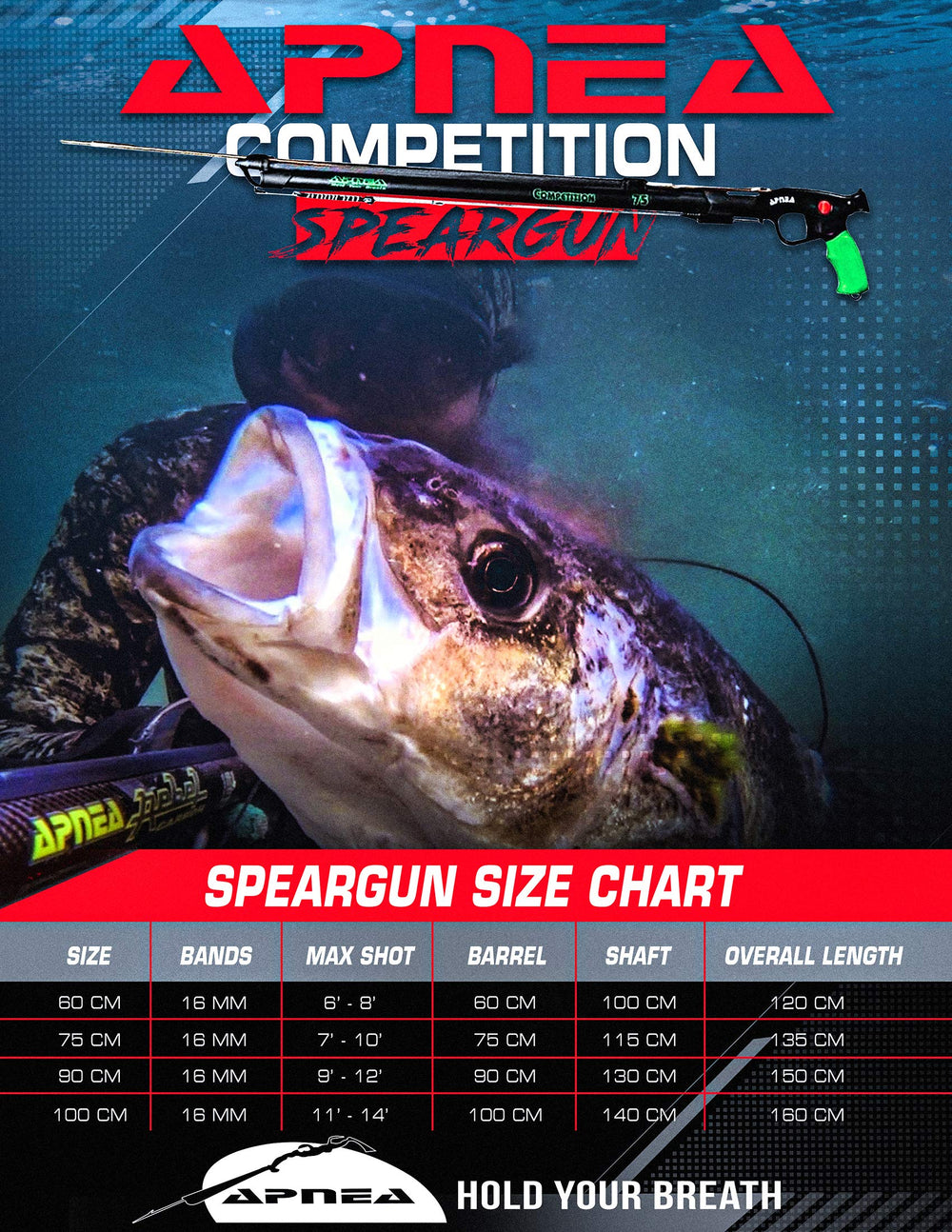 Apnea Competition speargun loaded muzzle showing quick setup for efficient diving.