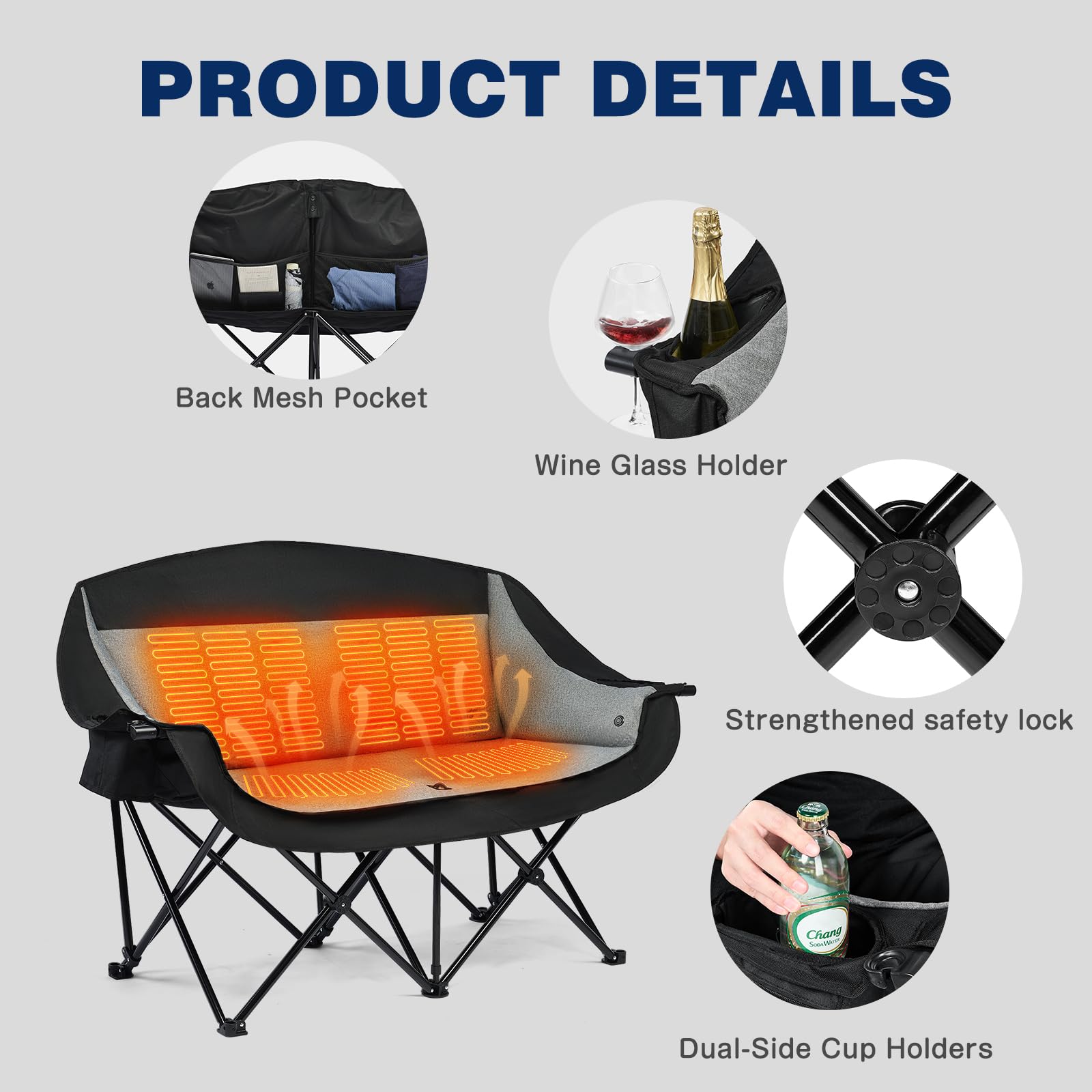 Apollo Walker heated double camping chair in use during an outdoor gathering
