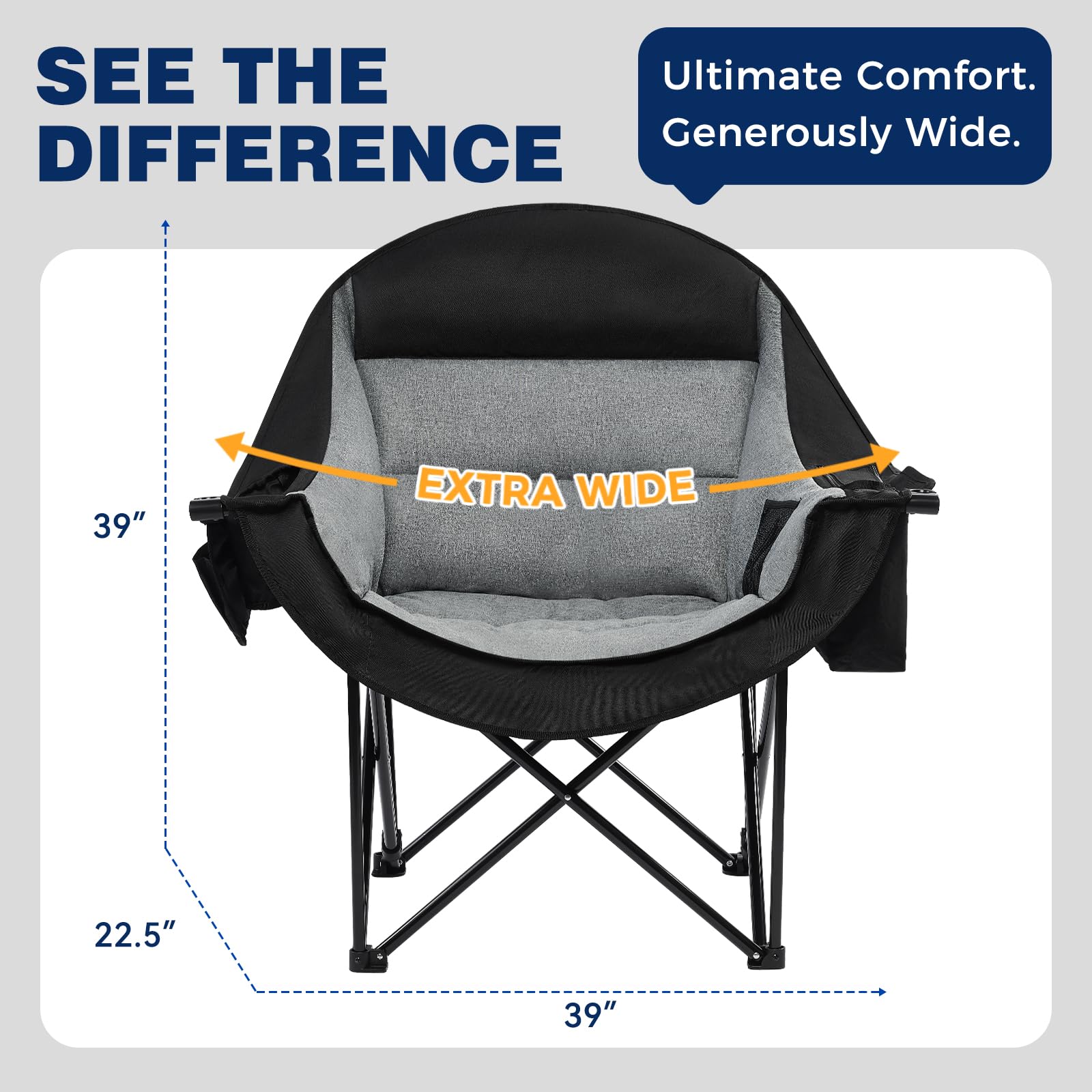 Apollo Walker oversized camping chair with cooler bag keeps beverages chilled outdoors.