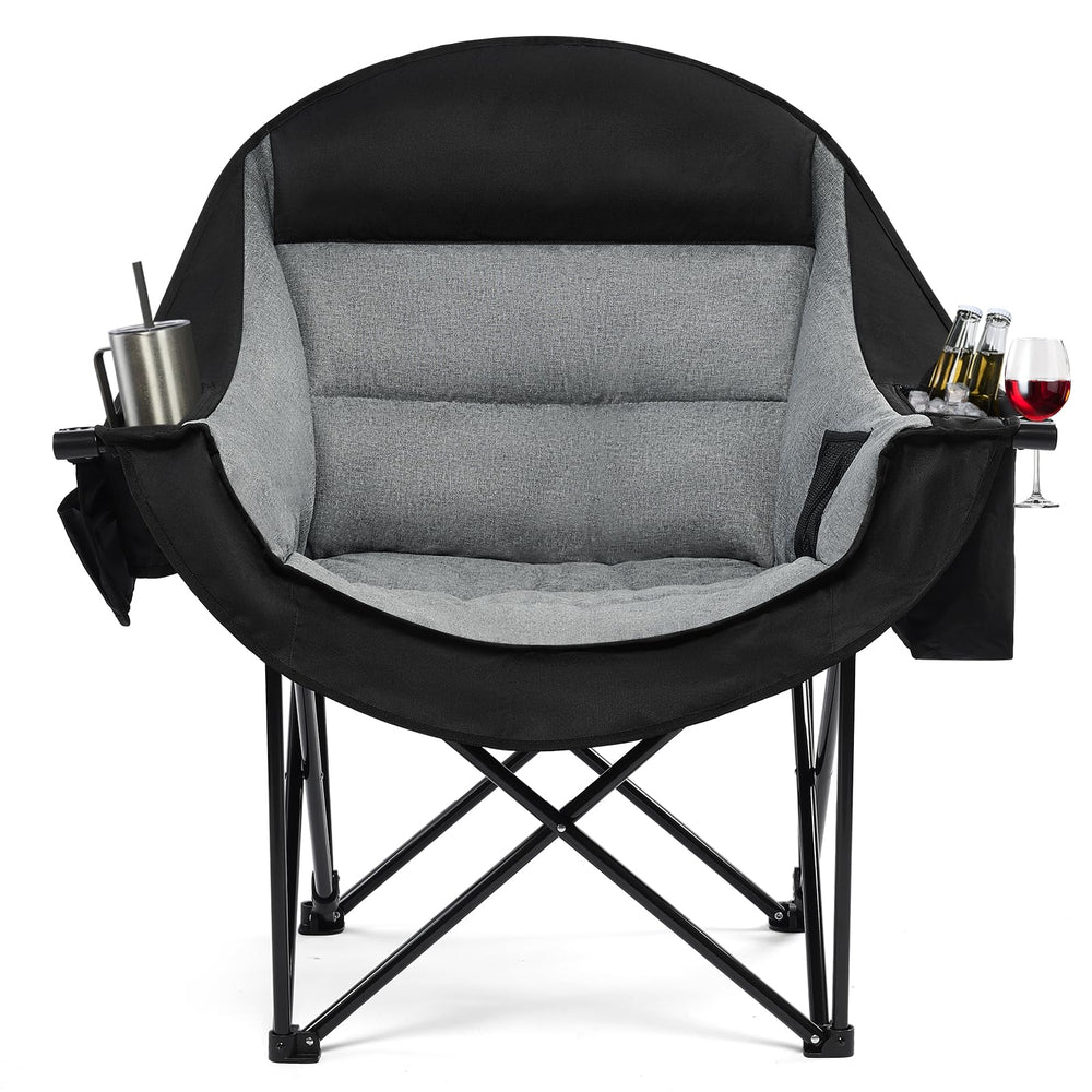 Apollo Walker oversized camping chair with cup holder for easy drinks at the beach.