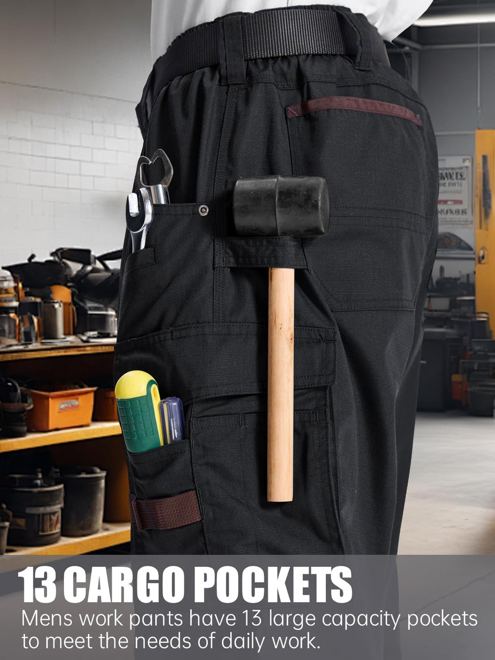 Apotemis men's ripstop cargo pants elastic waist design for comfortable adjustment.