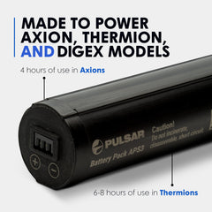 APS3 battery life: up to 4 hours with Axion, up to 8 hours with Thermion