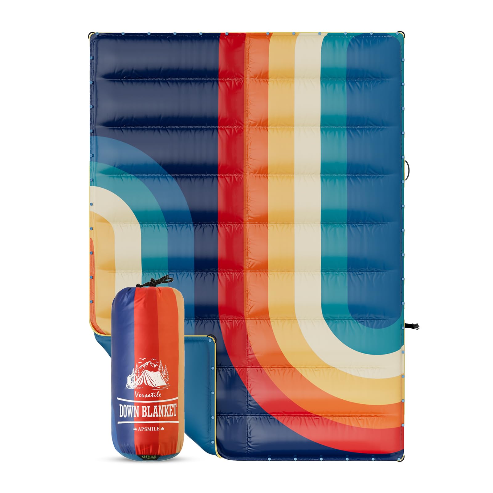APSMILE outdoor down blanket fabric close-up with water-repellent finish for all-weather use