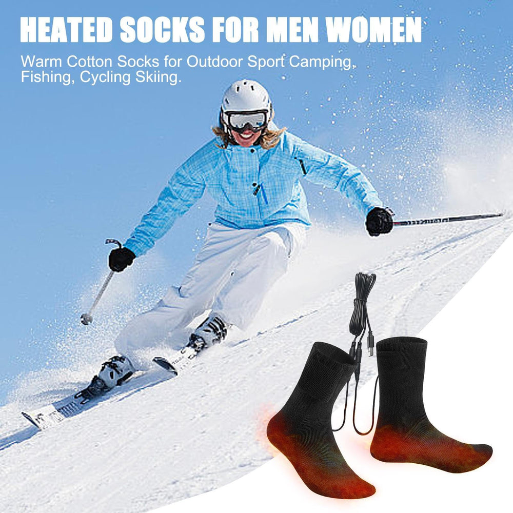 Apujent heated socks ideal for hiking, skiing, and camping in cold weather
