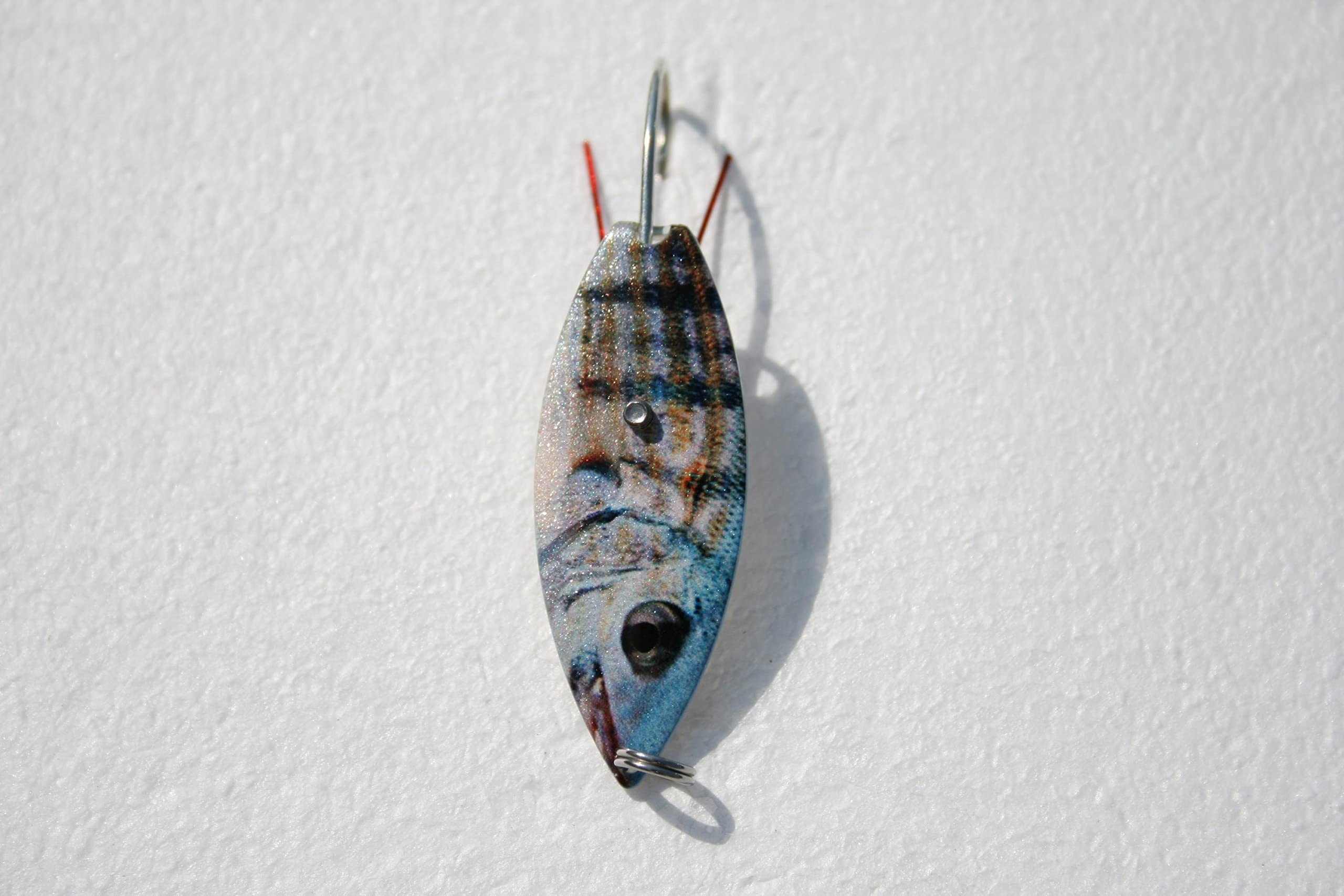 AQA Aqua Dream Living WSPF live bait spoon with multi-color finish, effective lure for shore anglers.
