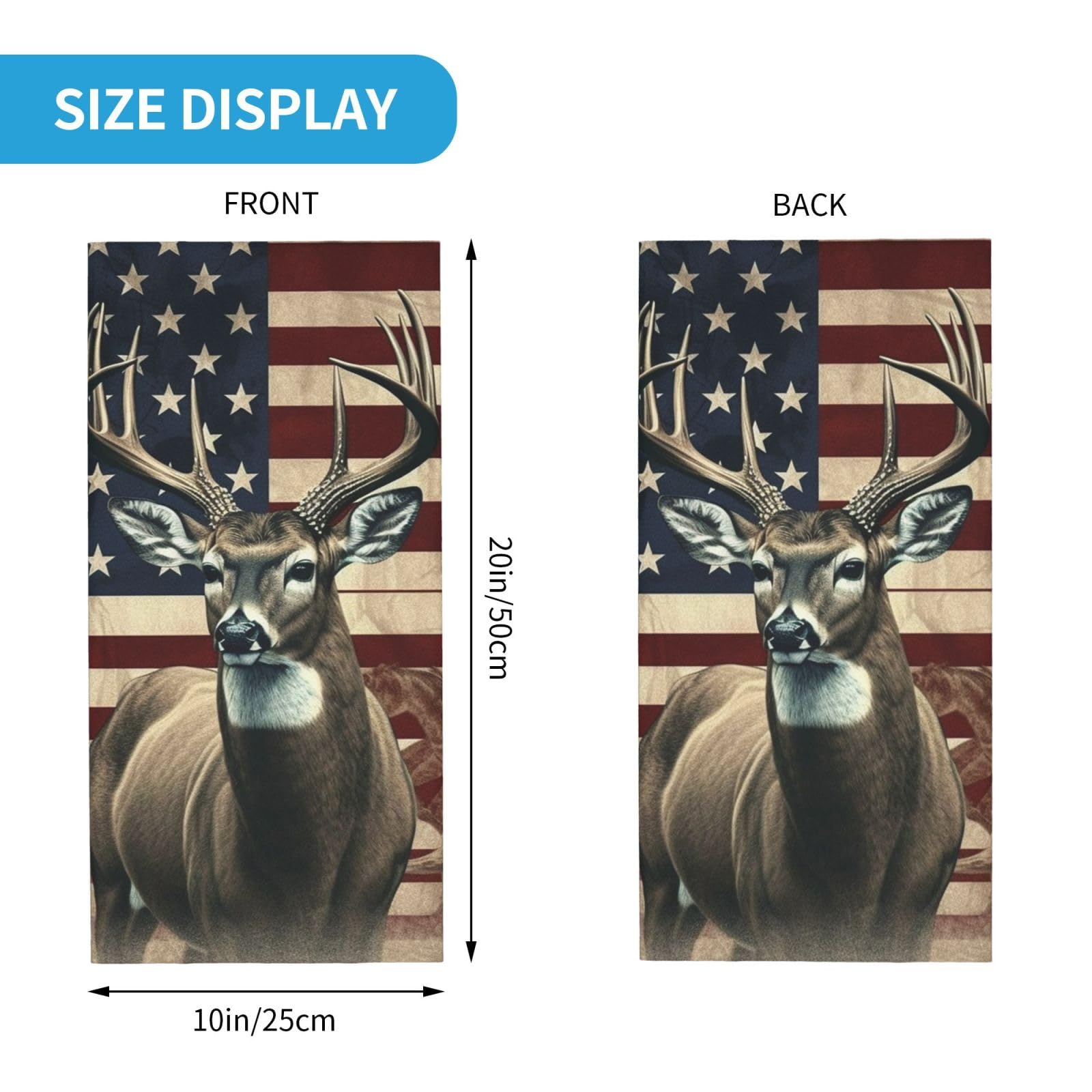 AQRJKHD Americana Flag Deer face mask blocks wind while keeping airflow comfortable.