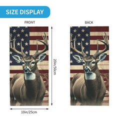 AQRJKHD Americana Flag Deer face mask blocks wind while keeping airflow comfortable.