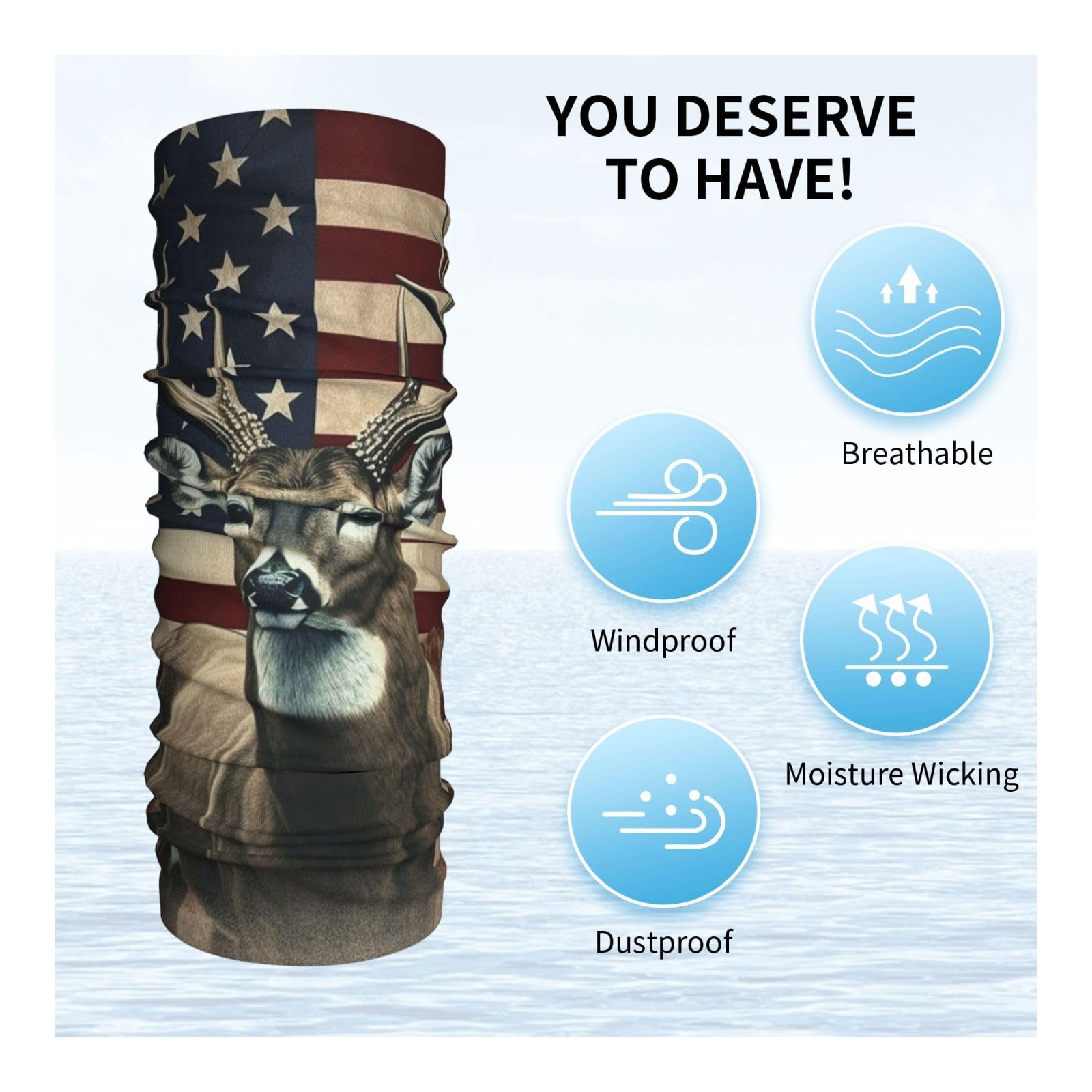 AQRJKHD Americana Flag Deer moisture-wicking fabric keeps you dry on workouts.