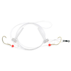Aqua-Clear 40 lb GS mono with T-standoff and red beads for strong, stable rigs