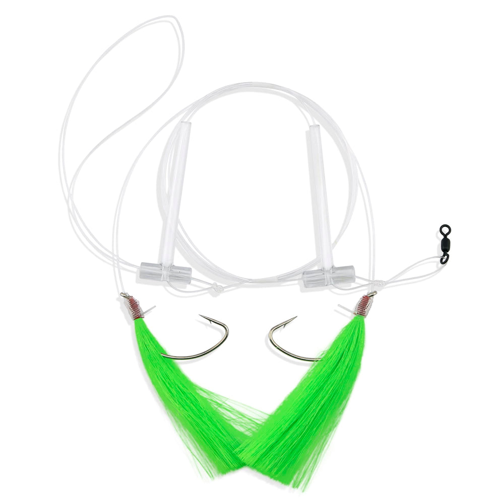 Aqua Clear FW-1EGSS rig shows clear stand-off for tangle-free casting on surf and boat